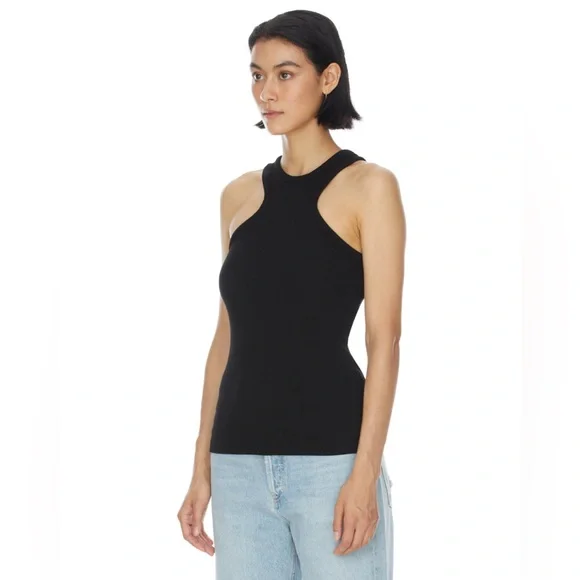 AGOLDE Black Bea Cutaway Tank Top - Picture 2 of 5